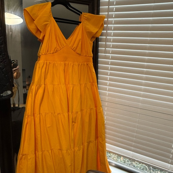 Express Yellow Maxi Sundress Flutter Sleeveless - Picture 2 of 10